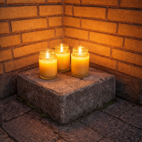 Bivokslanterne på flise